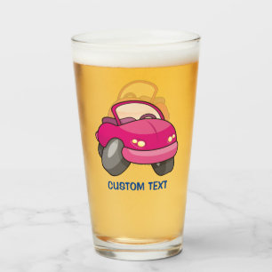 Pink Cartoon Car Glas