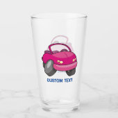 Pink Cartoon Car Glas (Vorderseite)