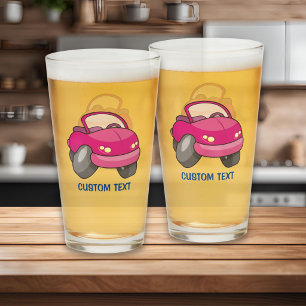 Pink Cartoon Car Glas