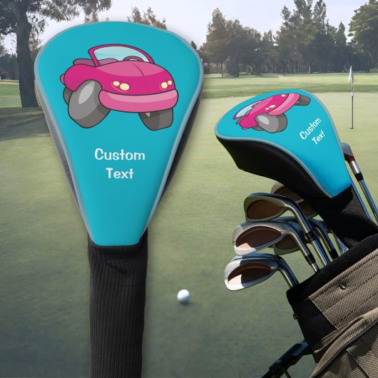 Pink Cartoon Car Golf Headcover