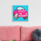 Pink Cartoon Car Leinwanddruck (Insitu (Wohnzimmer))