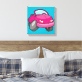 Pink Cartoon Car Leinwanddruck (Insitu (Schlafzimmer))
