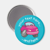 Pink Cartoon Car Magnet (Vorderseite/Rückseite)