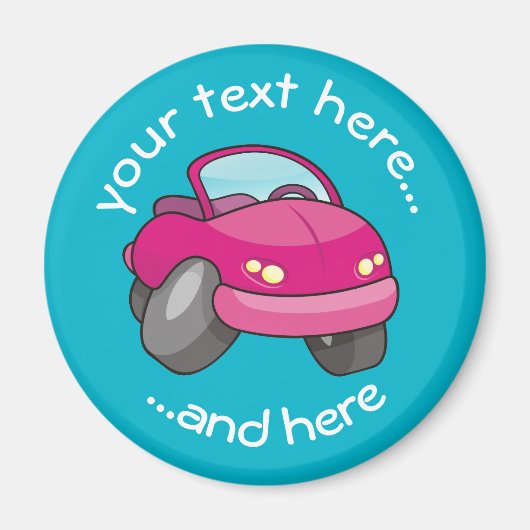 Pink Cartoon Car Magnet (Vorne)