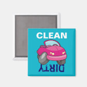 Pink Cartoon Car Magnet (Vorderseite/Rückseite)