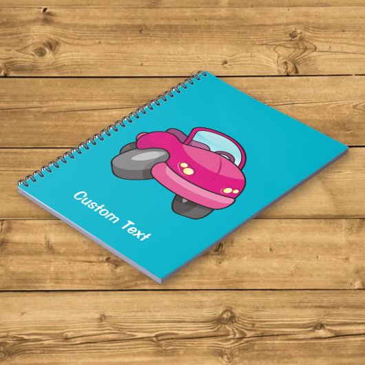 Pink Cartoon Car Notebook Notizblock