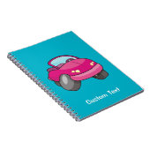 Pink Cartoon Car Notebook Notizblock (Rechte Seite)
