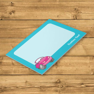 Pink Cartoon Car Notepad Notizblock