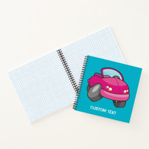 Pink Cartoon Car Notizblock