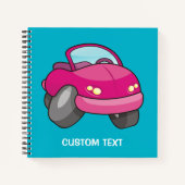 Pink Cartoon Car Notizblock (Vorderseite)
