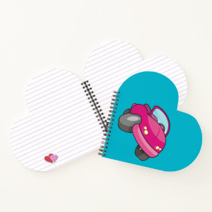 Pink Cartoon Car Notizbuch