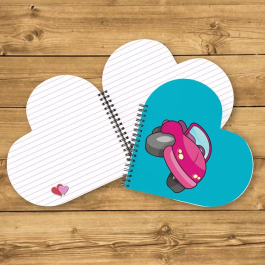 Pink Cartoon Car Notizbuch
