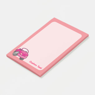 Pink Cartoon Car Post-it Klebezettel