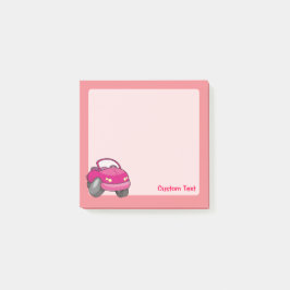 Pink Cartoon Car Post-it Klebezettel