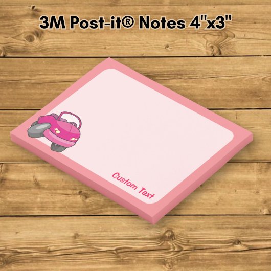 Pink Cartoon Car Post-it Klebezettel
