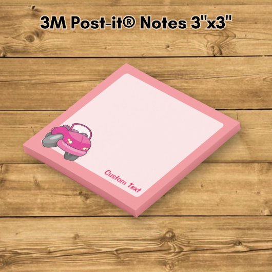 Pink Cartoon Car Post-it Klebezettel