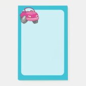Pink Cartoon Car Post-it Klebezettel (Vorderseite)