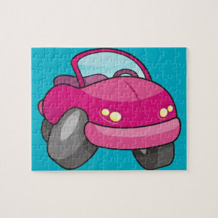 Pink Cartoon Car Puzzle