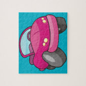 Pink Cartoon Car Puzzle (Vertikal)