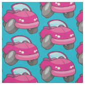 Pink Cartoon Car Stoff (Muster)