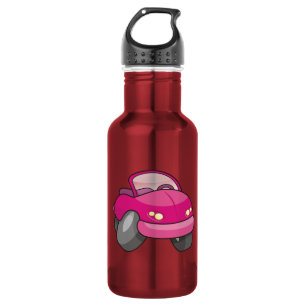 Pink Cartoon Car Trinkflasche