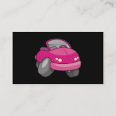 Pink Cartoon Car Visitenkarte (Rückseite)