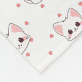 Pink Cartoon Cat Pattern with Stars and Pet Name  Fleecedecke (Ecke)