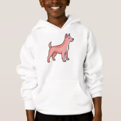 Pink Cartoon Dog Hoodie (Vorderseite)