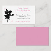 Pink Cartoon Fairy Girl House Reinigungsservice Visitenkarte (Vorne/Hinten)