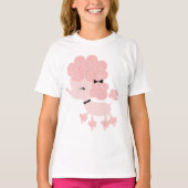 Pink Cartoon French Poodle T-Shirt (Vorderseite)