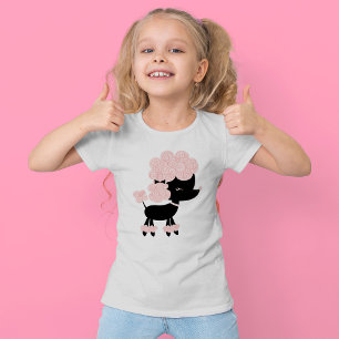 Pink Cartoon French Poodle T-Shirt