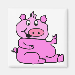 Pink Cartoon Pig Magnet