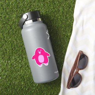 Pink Cartoon Pinguin Aufkleber