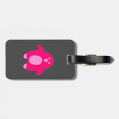 Pink Cartoon Pinguin Gepäckanhänger (Rückseite horizontal)