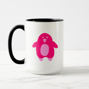 Pink Cartoon Pinguin Tasse