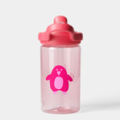 Pink Cartoon Pinguin Trinkflasche (Rückseite)