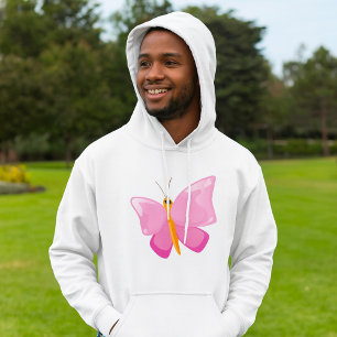 Pink-Cartoon-Schmetterling Hoodie