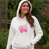 Pink-Cartoon-Schmetterling Hoodie