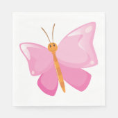 Pink-Cartoon-Schmetterling Serviette (Vorderseite)
