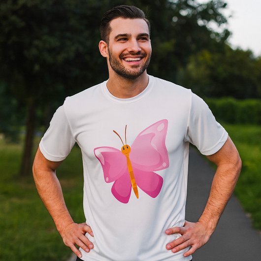 Pink-Cartoon-Schmetterling T-Shirt