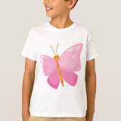 Pink-Cartoon-Schmetterling T-Shirt (Vorderseite)