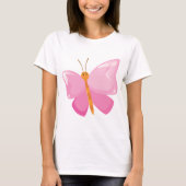 Pink-Cartoon-Schmetterling T-Shirt (Vorderseite)