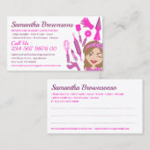 Pink Cartoons Baker Cake Konditorei Koch Visitenkarte (Vorne/Hinten)