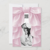 Pink Cascade Ruffle Bow Bridal Wedding Vielen Dank Einladung (Rückseite)