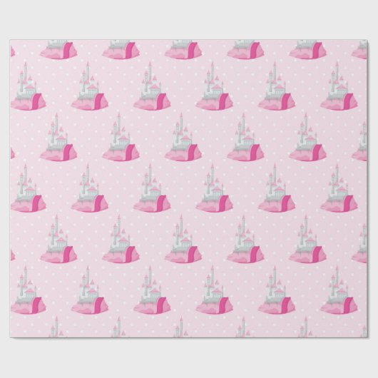 Pink Castle Pattern Geschenkpapier (Flach)