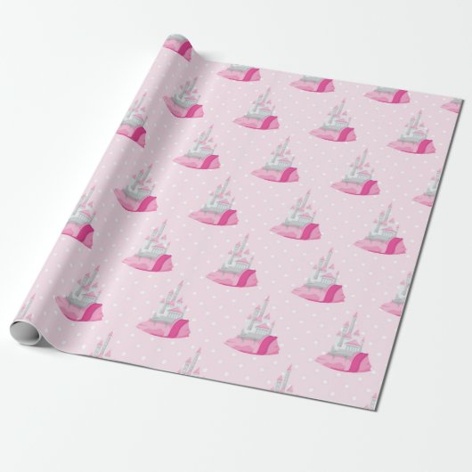 Pink Castle Pattern Geschenkpapier (Ungerollt)