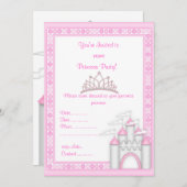 PINK CASTLE PRINCESS BIRTHDAY PARTY EINLADUNG (Vorne/Hinten)