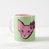 Pink Cat Coffee Time Zweifarbige Tasse (Vorderseite Links)