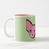 Pink Cat Coffee Time Zweifarbige Tasse (Links)