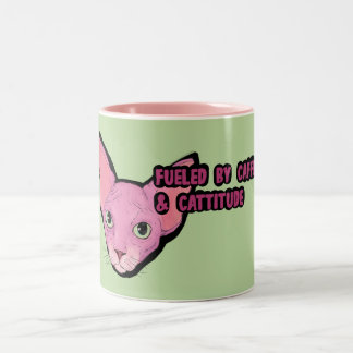 Pink Cat Coffee Zeit Zweifarbige Tasse